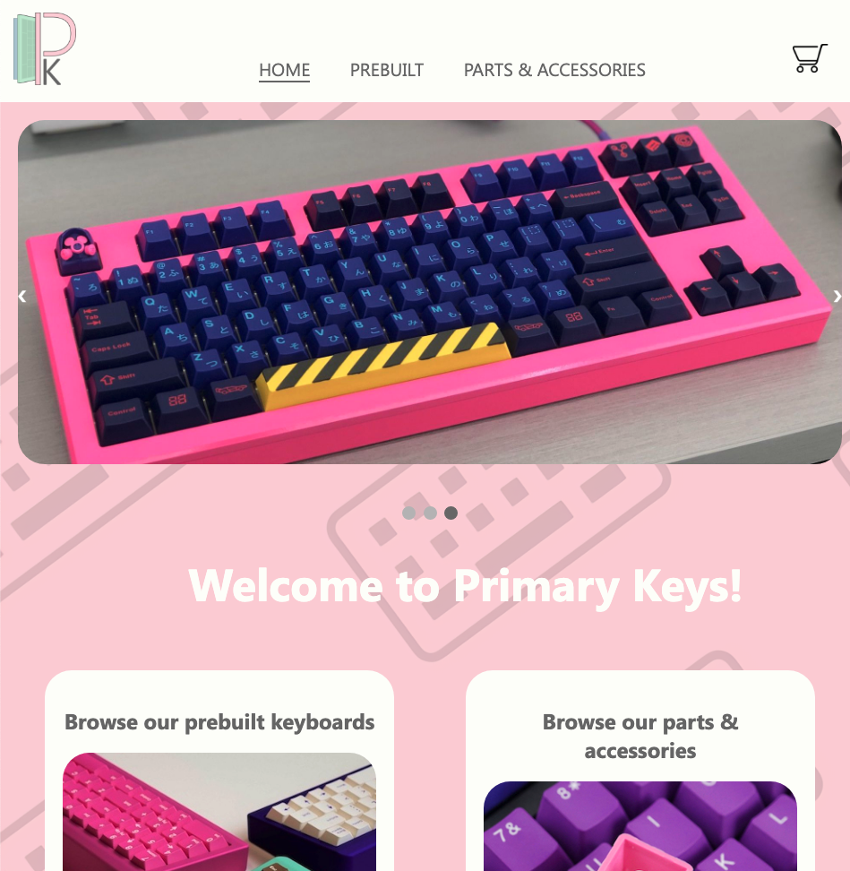 image of primary keys home page