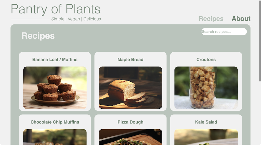 image of pantry of plants recipe page